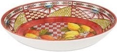 Kırmızı Barok Oval Servis Kasesi 33x23 Cm