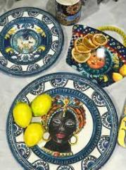 Mavi Barok Yemek Tabağı 28 Cm