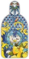 Mavi Barok Orta Peynir Ve Şarküteri Sunum Tahtası 16.5x34.5 Cm
