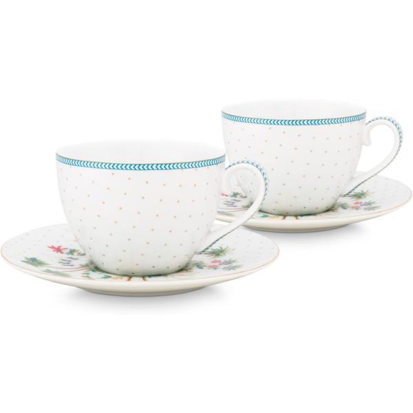 Jolie ikili Beyaz Çay Fincanı Seti 280 ml.