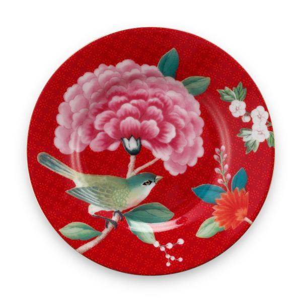 Blushing Birds Kırmızı Petit Four Tabağı 12 Cm