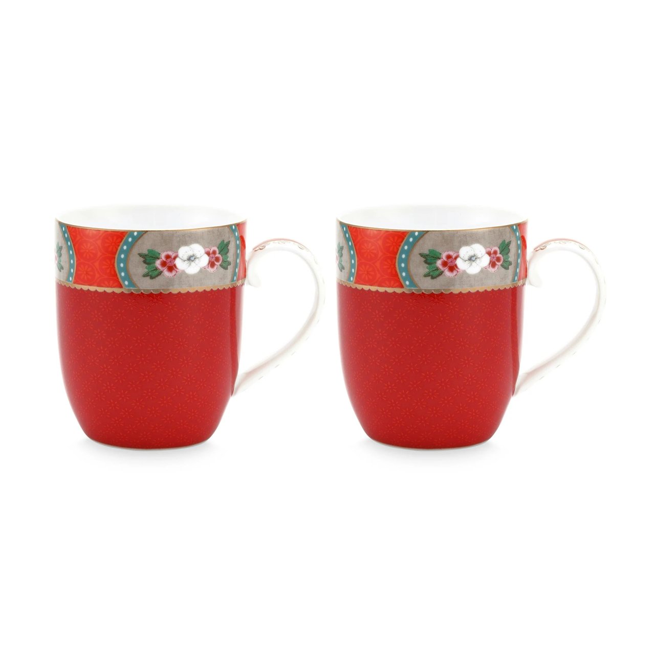 Blushing Birds ikili Kırmızı Küçük Mug Seti 145 Ml.