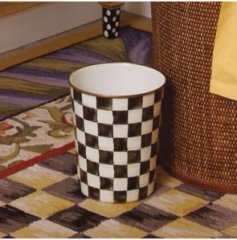 Courtly Check Enamel Waste Bin