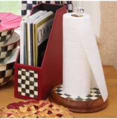 Courtly Check Wood Paper Towel Holder