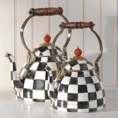 Courtly Check Enamel Tea Kettle - 2 Quart