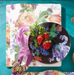 Flower Market Dinner Plate - Black