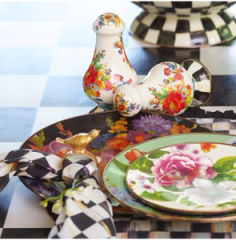 Flower Market Charger/Plate - Black