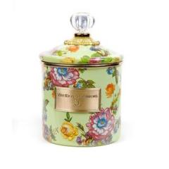 Flower Market Small Enamel Canister - Green