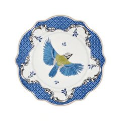 Allure Mavi Kuş Desenli 24 Parça Porselen Yemek Takımı