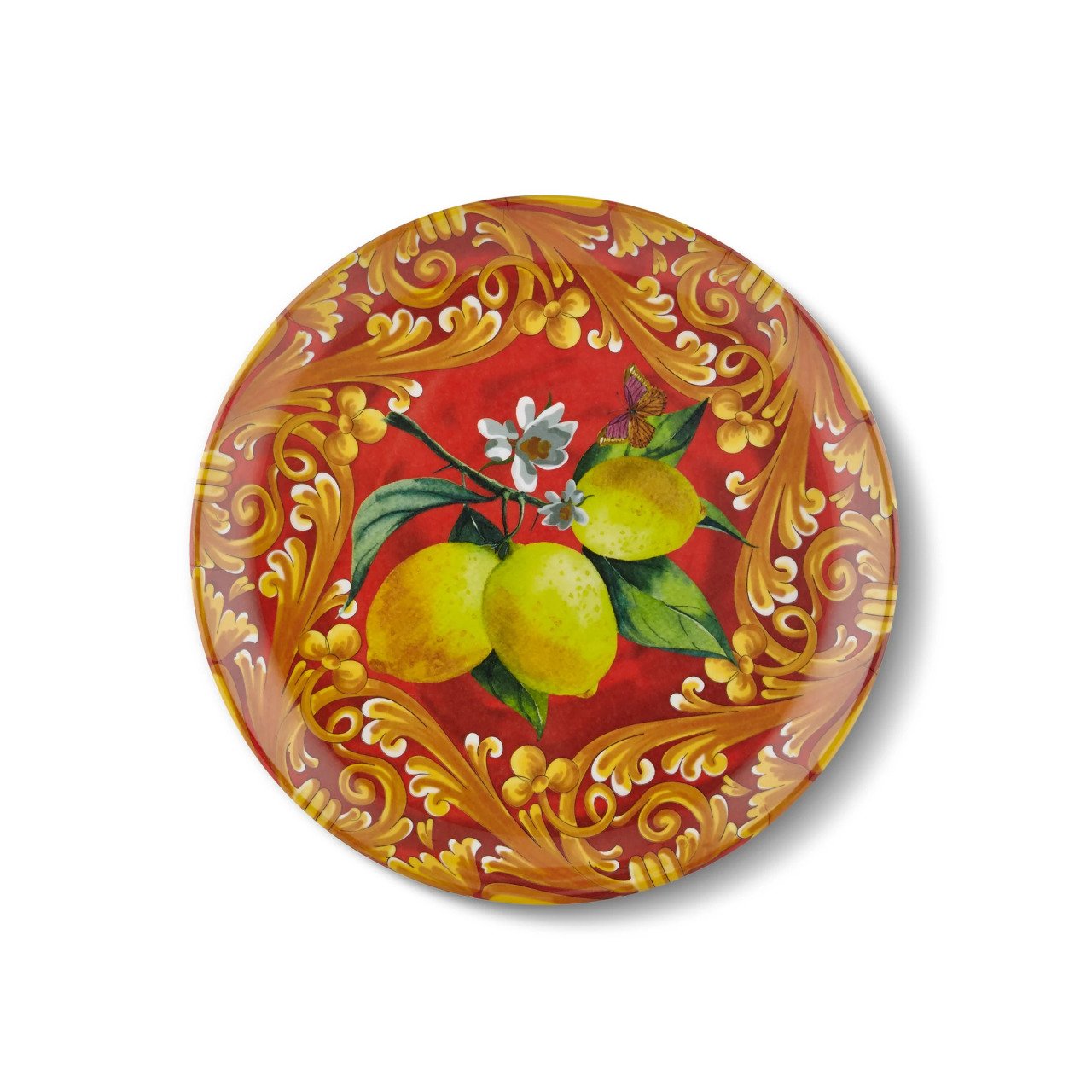 Capri Kırmızı Limonlu Tabak 21 Cm