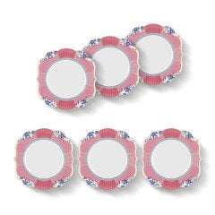 Royal Pembe 6 Parça Tabak Seti 17 cm