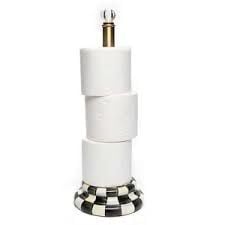 Courtly Check Enamel Toilet Tissue Storage