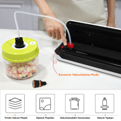 Kesme Aparatlı Ev Tipi Gıda Vakum Makinesi