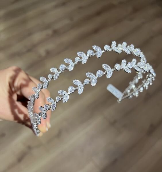 CLARA ÇİFT SIRA ZİRKON TAŞLI SAÇ AKSESUARI
