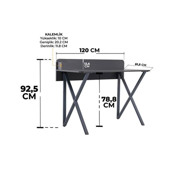Maya Çalışma Masası - Antrasit