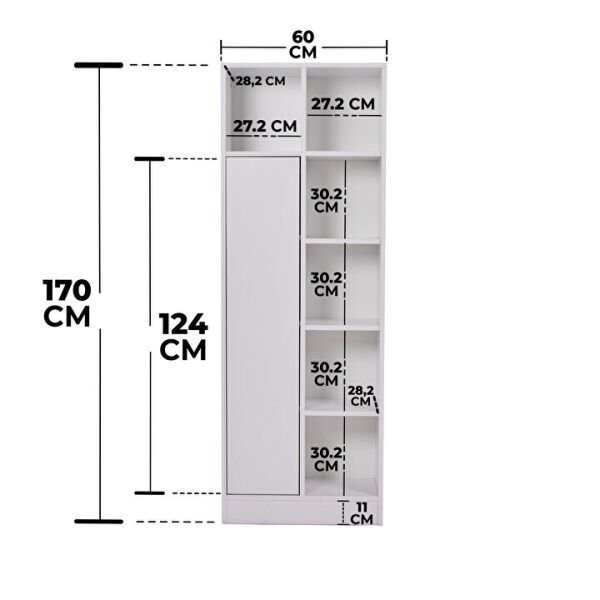 Moby Dolaplı Kitaplık - Beyaz