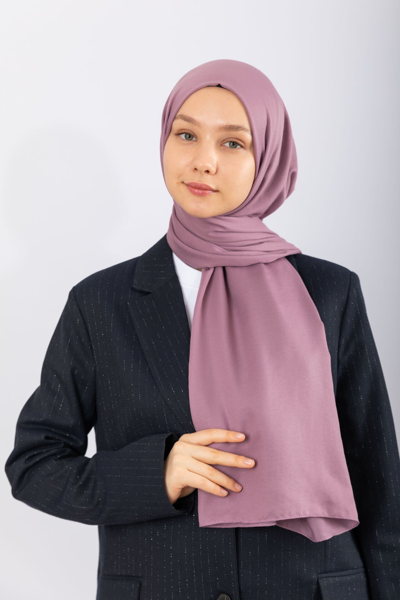 Cotton Twill Şal - Koyu Lila