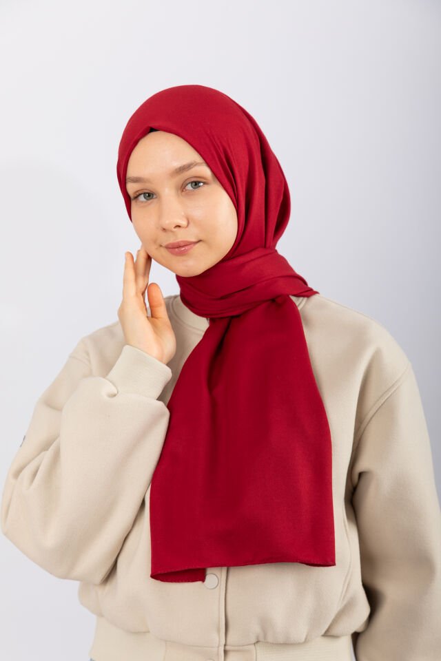 Cotton Twill Şal - Bordo