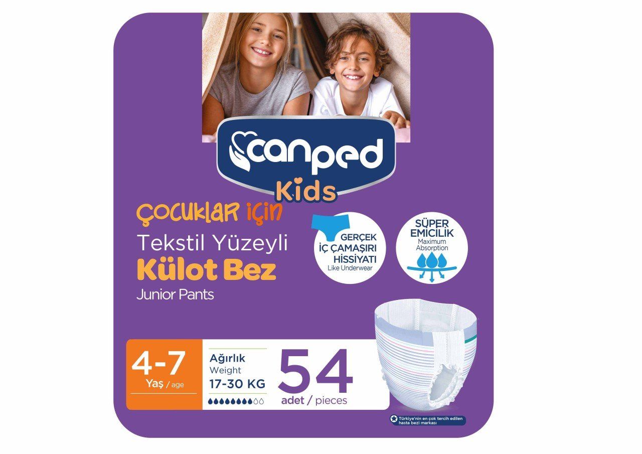 Canped Kids Çocuklar İçin Emici Külot 4-7 Yaş 54 Adet