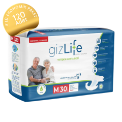 GizLife Belbantlı Hasta Bezi Orta (M) 120 Adet