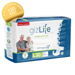 GizLife Belbantlı Yetişkin Hasta Bezi Büyük (L) 120 Adet