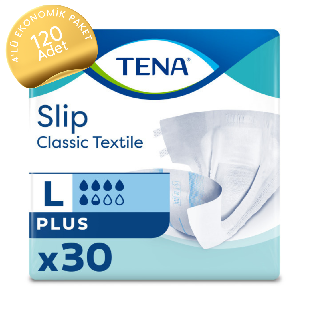 TENA Slip Classic Textile Belbantlı 5.5 Damla Hasta Bezi Büyük (L) 120 Adet