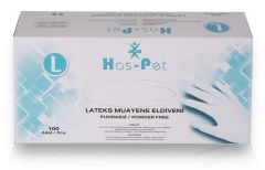 Has-pet Latex Pudrasız Muayene Eldiveni (L) 100lü 12 Kutu