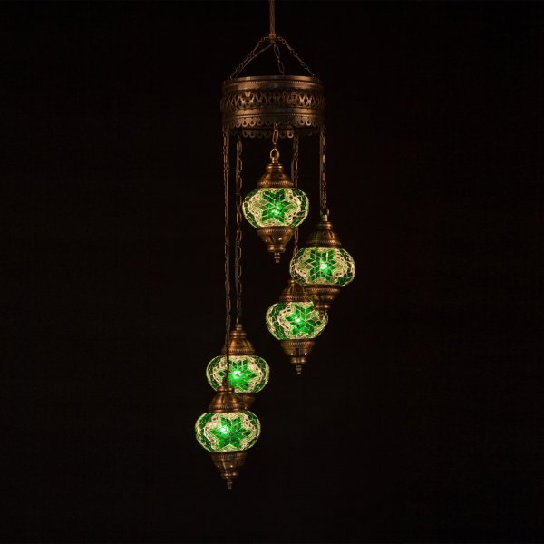 Mosaic Spiral Hanging Set of 5 Size 2 SCL-52401