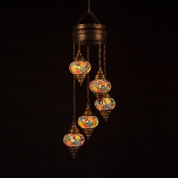 Mosaic Spiral Hanging Set of 5 Size 2 SCL-52492