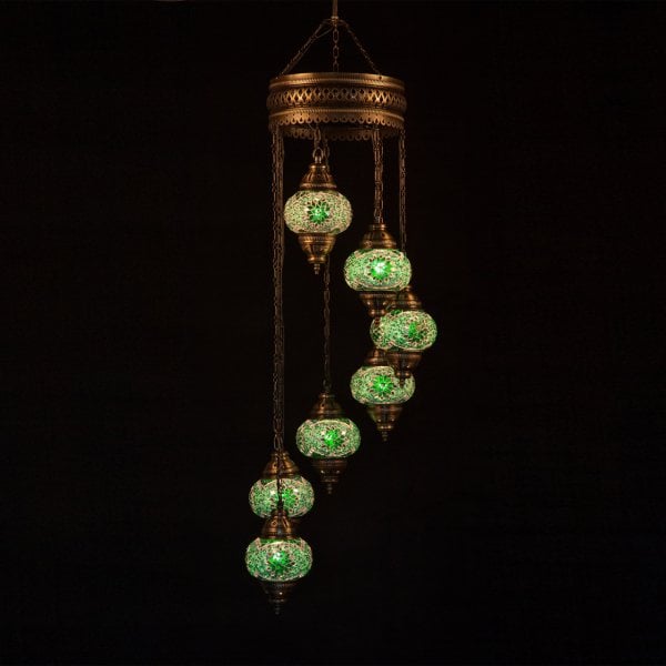 Mosaic Spiral Hanging Set of 7 Size 2 SCL-72403