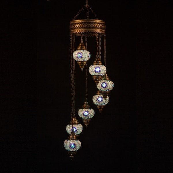 Mosaic Spiral Hanging Set of 7 Size 2 SCL-72413