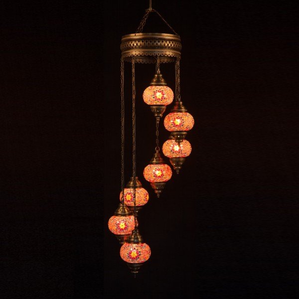 Mosaic Spiral Hanging Set of 7 Size 2 SCL-72473