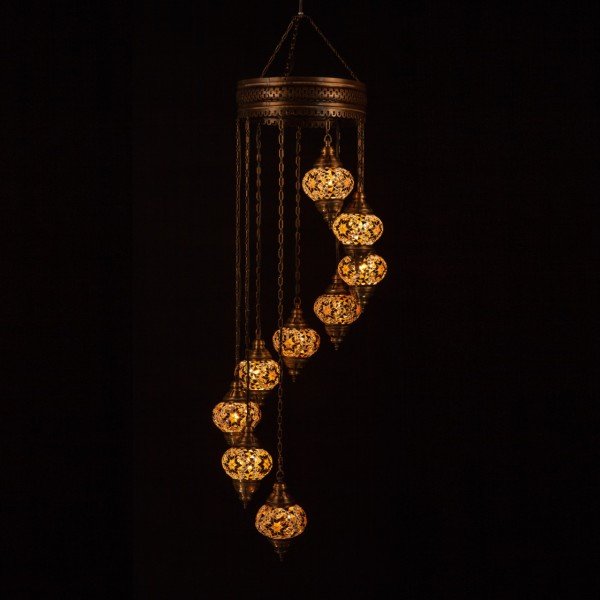 Mosaic Spiral Hanging Set of 9 Size 2 SCL-92431