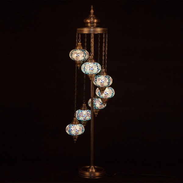 Mosaic Spiral Standing Lamp of 7 Size 3 SSL-73412