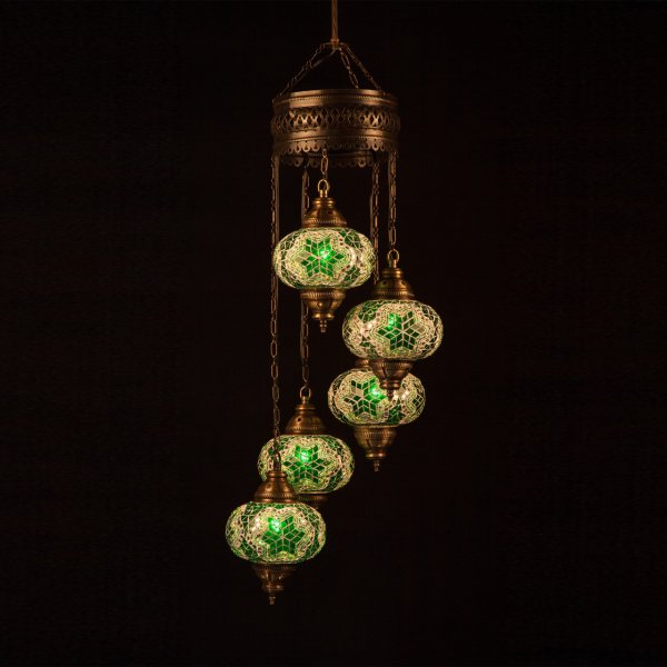 Mosaic Spiral Hanging Set of 5 Size 3 SCL-53401