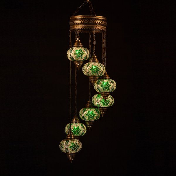 Mosaic Spiral Hanging Set of 7 Size 3 SCL-73401