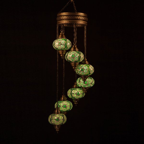 Mosaic Spiral Hanging Set of 7 Size 3 SCL-73402