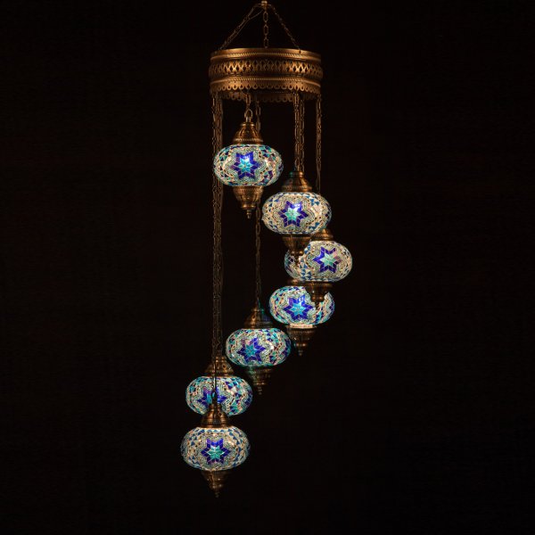 Mosaic Spiral Hanging Set of 7 Size 3 SCL-73411