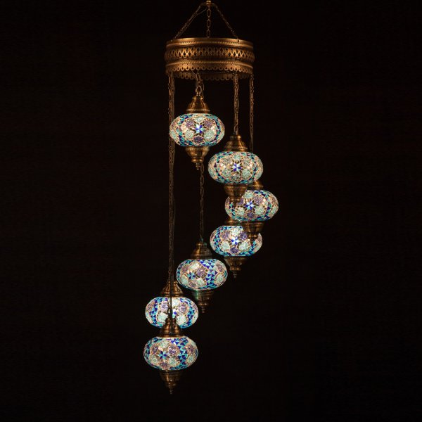 Mosaic Spiral Hanging Set of 7 Size 3 SCL-73412