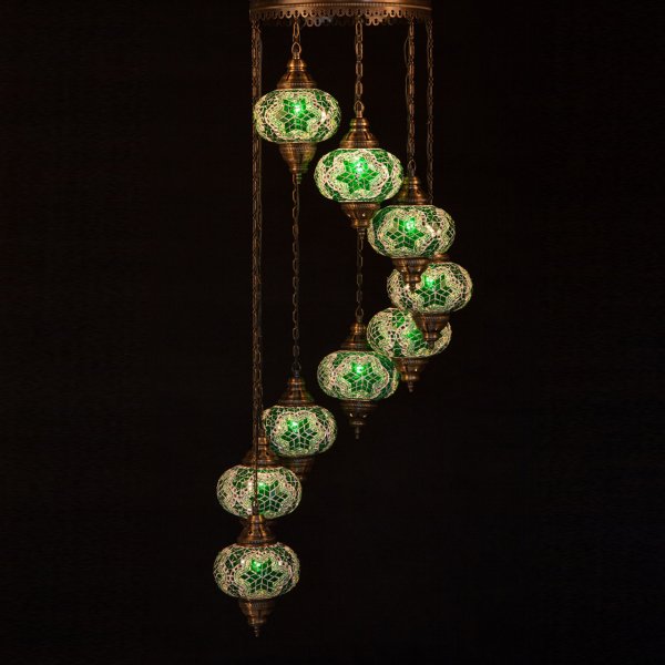Mosaic Spiral Hanging Set of 9 Size 3 SCL-93401