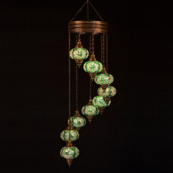 Mosaic Spiral Hanging Set of 9 Size 3 SCL-93402