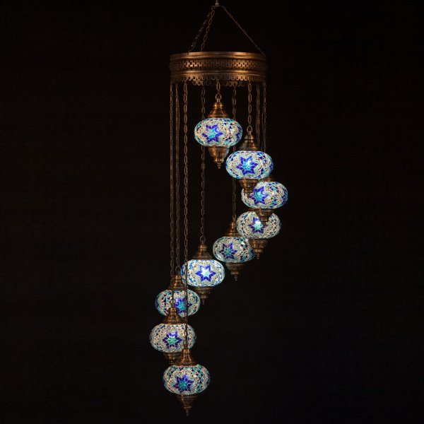 Mosaic Spiral Hanging Set of 9 Size 3 SCL-93411
