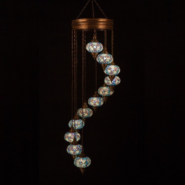 Mosaic Spiral Hanging Set of 11 Size 3 SCL-113412