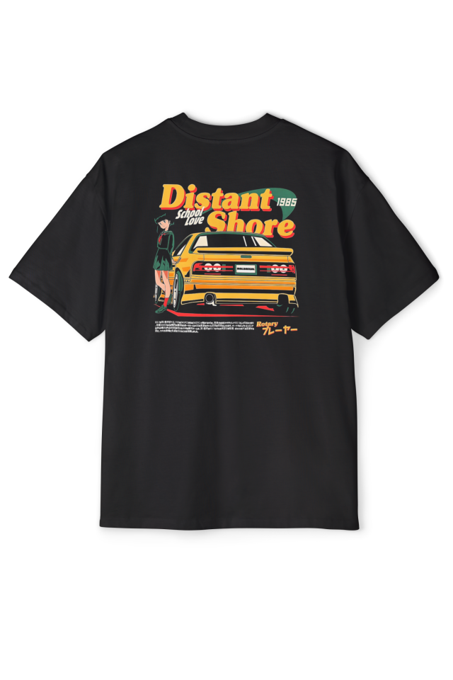 Walsregal Oversize Retro Anime Style JDM Car Tshirt - Rotary Car Graphic Tshirt