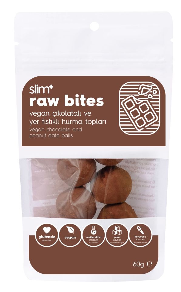 10 Paket Kakao Kaplı Glutensiz Vegan Yerfıstıklı Hurma Topları Raw Bites 60gr