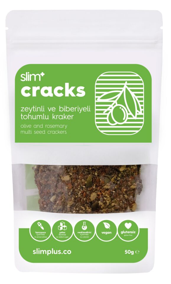 3'lü Paket Glutensiz Vegan Tohum Kraker Cracks Mix 50gr