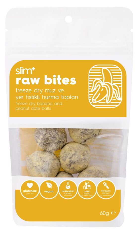 3'lü Paket Glutensiz Vegan Yerfıstıklı Hurma Topları Raw Bites Mix Paket 60gr