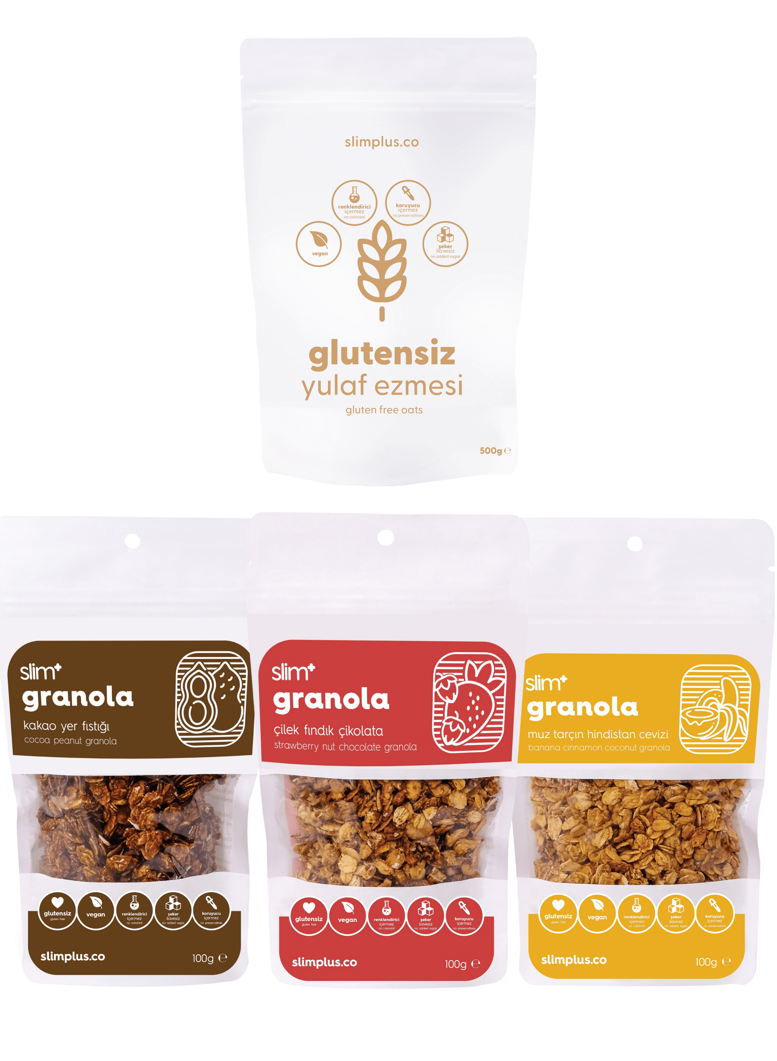 Glutensiz Vegan Yulaf Ezmesi ve Granola Paketi