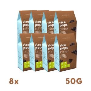 8 Paket Glutensiz Vegan Rice Pops Bitter Kakaolu Pirinç Patlakları 50G