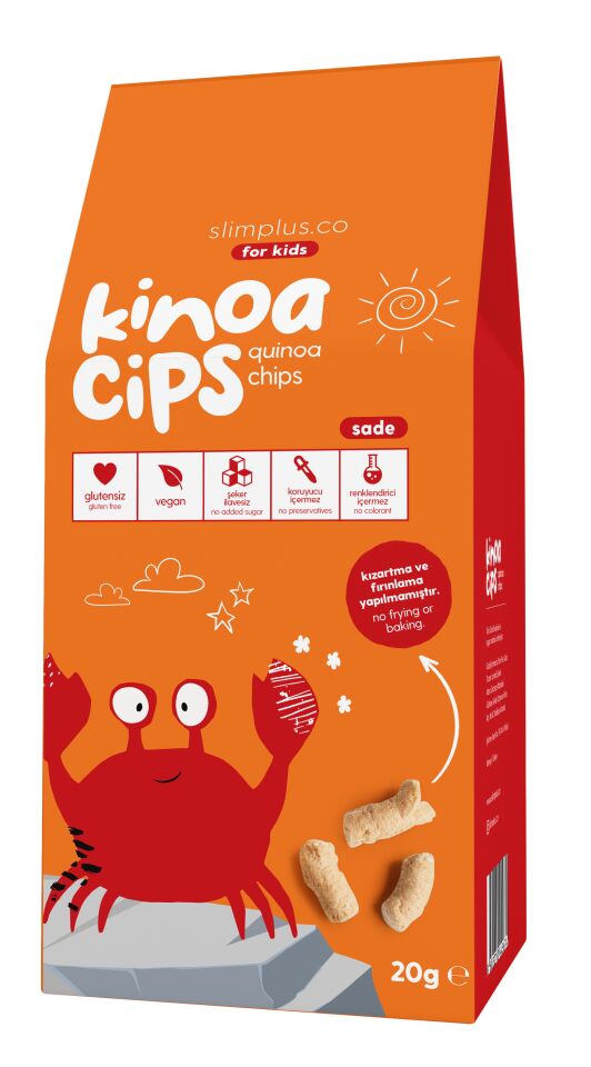 4 Paket 20G Sade Kinoa Cipsi for Kids Glutensiz Vegan Yağsız Cips Çocuklara Özel Ambalaj Karışık Ambalajlar